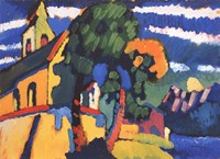 Village Church in Riegsee, Bavaria, 1907 Fine Art Print