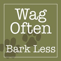 Wag Often Bark Less Framed Print