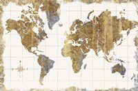 Gilded Map Linen Fine Art Print