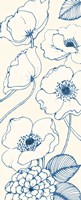 Pen and Ink Flowers on cream Panel III Fine Art Print