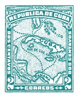 Cuba Stamp XIII Bright Framed Print