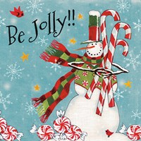 Sweet Snowmen II Blue Fine Art Print