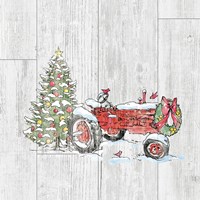 Country Christmas III no Words on White Wood Fine Art Print