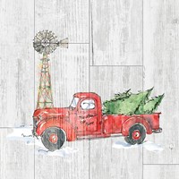 Country Christmas IV no Words on White Wood Fine Art Print