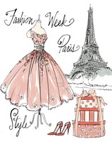 Fashion Week III on White Fine Art Print