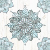 Mandala Morning VI Blue and Gray Fine Art Print