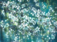 Teal Blossoms Landscape Fine Art Print