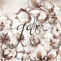 Cotton Boll Triptych Sentiment II (Gather) Framed Print