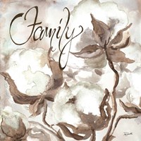 Cotton Boll Triptych Sentiment III (Family) Framed Print