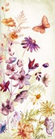 Colorful Wildflowers and Butterflies Panel I Fine Art Print