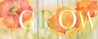 Watercolor Poppy Meadow Grow Sign Fine Art Print