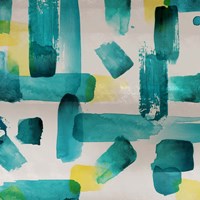 Aqua Abstract Square I Fine Art Print