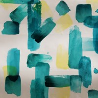 Aqua Abstract Square II Fine Art Print