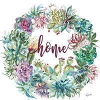 Succulent Garden Wreath Home Fine Art Print