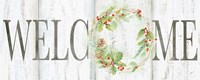 Holiday Wreath Welcome Sign Fine Art Print
