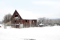 Winter Barn Landscape Fine Art Print