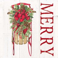 Home for the Holidays Merry Sled Framed Print