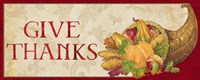 Fall Harvest Give Thanks sign Fine Art Print
