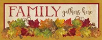 Fall Harvest Family Gathers Here sign Fine Art Print