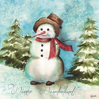 Watercolor Snowmen II Framed Print
