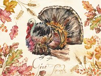 Watercolor Harvest Turkey Fine Art Print