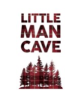 Little Man Cave - Trees Red Plaid Fine Art Print