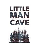 Little Man Cave - Trees Blue Plaid Fine Art Print