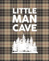 Little Man Cave - Trees Tan Plaid Background Fine Art Print