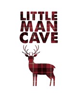 Little Man Cave - Deer Red Plaid Fine Art Print