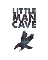 Little Man Cave - Eagle Blue Plaid Fine Art Print