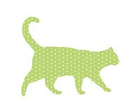 Dot Pattern Cat - Green Fine Art Print