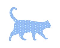 Dot Pattern Cat - Blue Fine Art Print