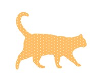 Dot Pattern Cat - Orange Fine Art Print