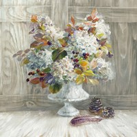 Rustic Florals White Fine Art Print