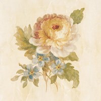 Parisian Flower I on White Square Fine Art Print