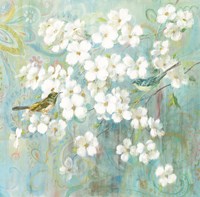 Spring Dream II Teal Bird Fine Art Print