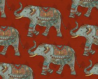 Elephant Caravan Pattern M Fine Art Print