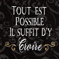 Inspirational Collage IV French on Black Fine Art Print