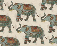Elephant Caravan Pattern Fine Art Print