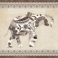 Boho Elephant I Neutral Fine Art Print