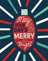 Festive Holiday Light Bulb Merry and Bright Fine Art Print