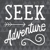 Mod Triangles Seek Adventure Framed Print