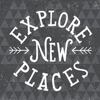 Mod Triangles Explore New Places Framed Print