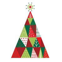 Geometric Holiday Trees I Fine Art Print