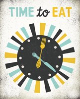 Retro Diner Time to Eat Clock Fine Art Print