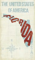 USA Modern Blue Florida State Fine Art Print