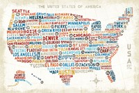 US City Map Fine Art Print