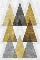 Mod Triangles IV Gold Framed Print