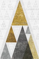 Mod Triangles III Gold Framed Print