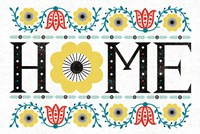 Folk Lodge Home V2 Teal Fine Art Print